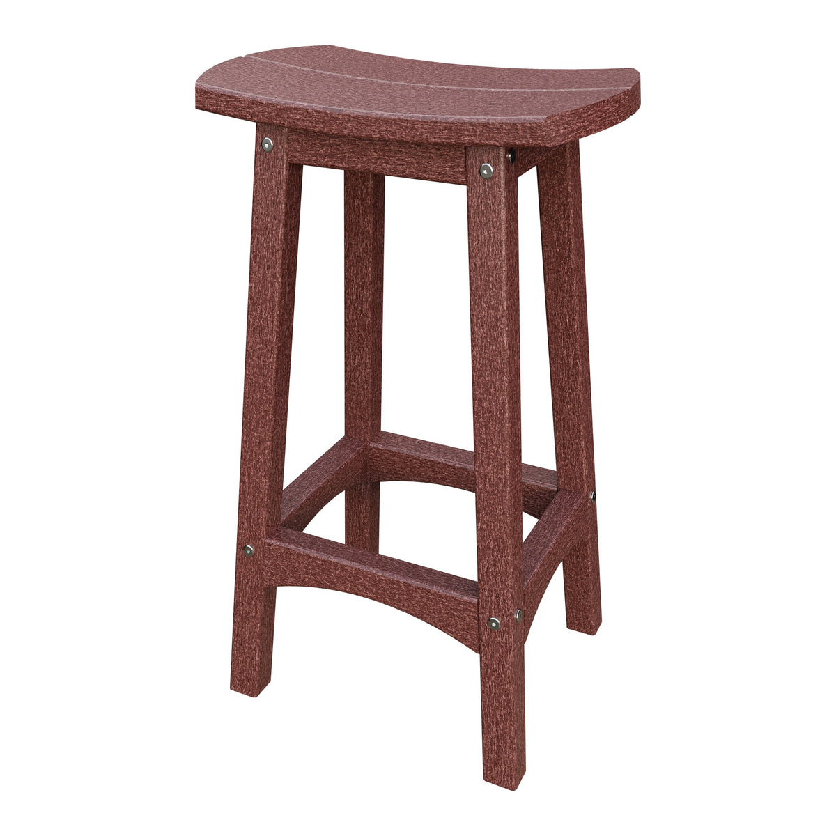 Amish Coastal Fanback Patio Barstool in Cherrywood