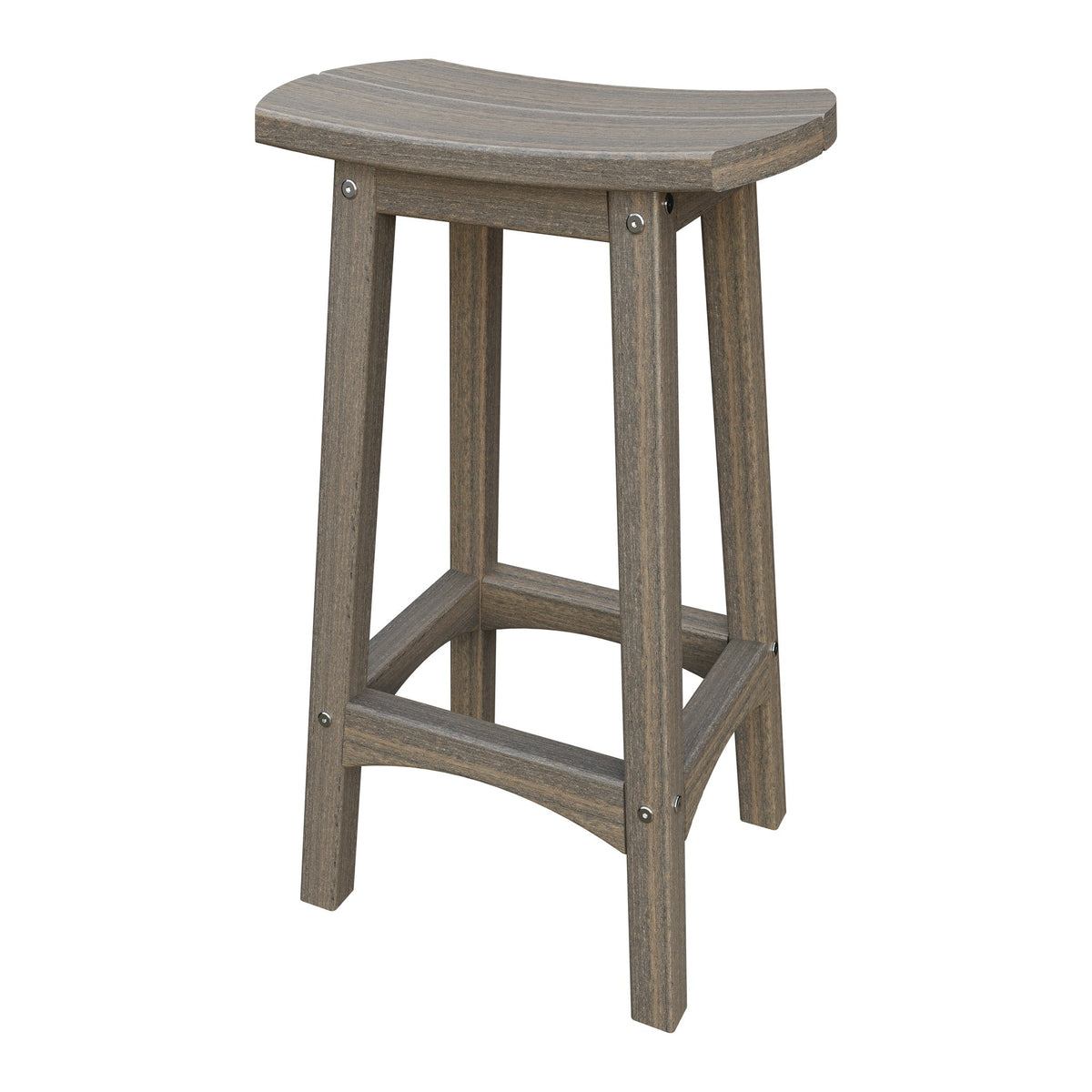 Amish Coastal Fanback Patio Barstool in Coastal Gray