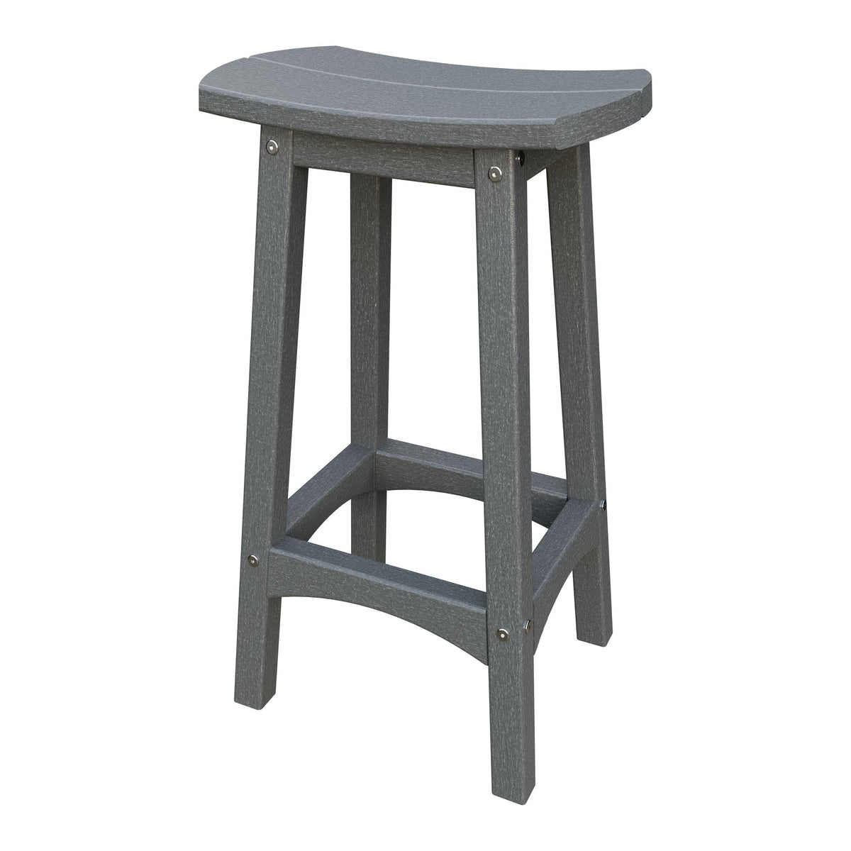 Amish Coastal Fanback Patio Barstool in Gray