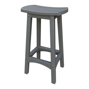Amish Coastal Fanback Patio Barstool in Gray