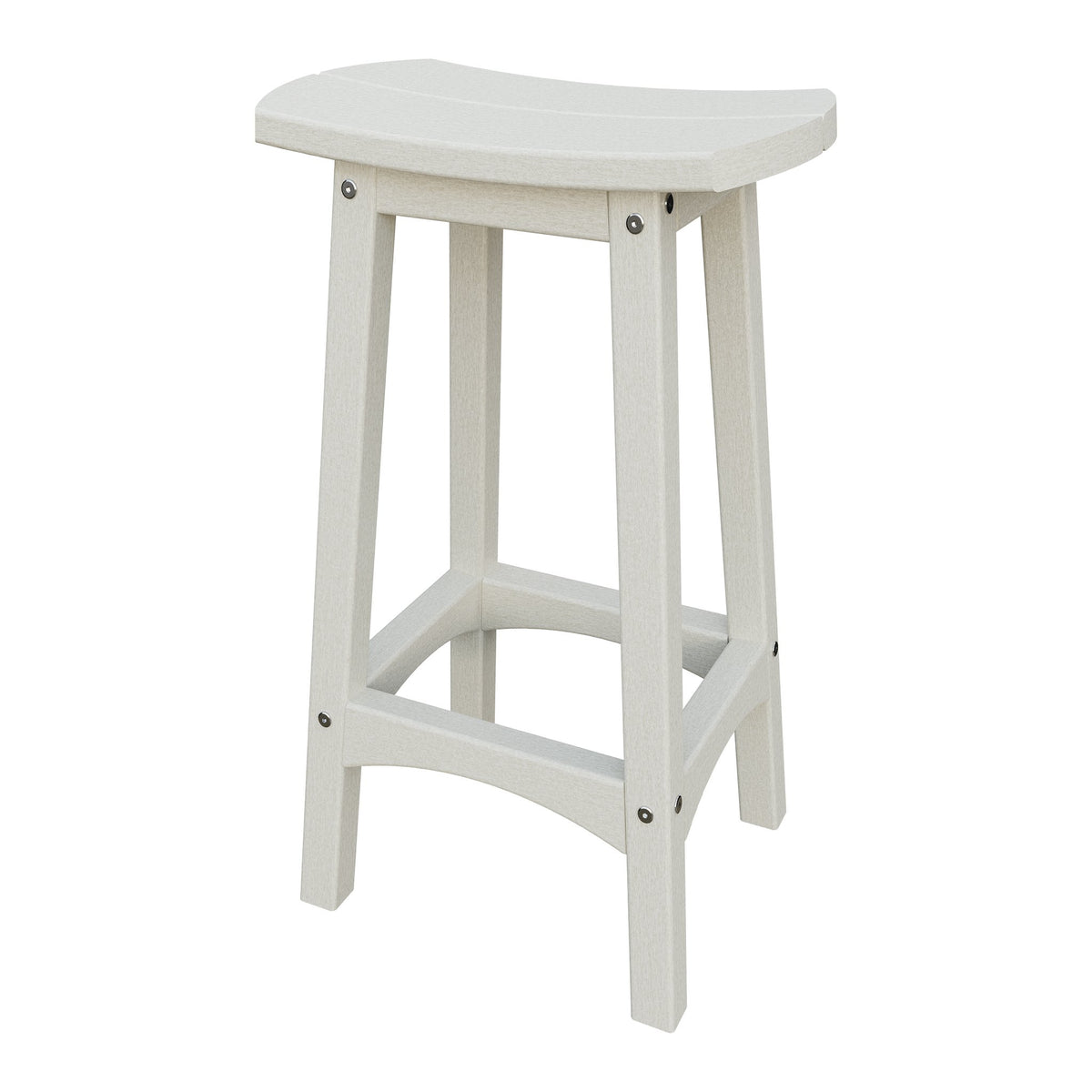 Amish Coastal Fanback Patio Barstool in Ivory