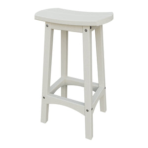 Amish Coastal Fanback Patio Barstool in Ivory