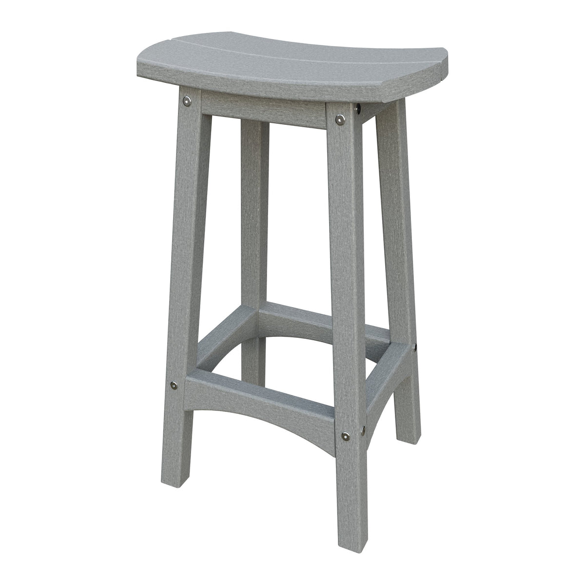 Amish Coastal Fanback Patio Barstool in Light Gray