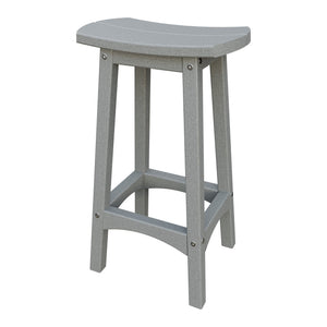Amish Coastal Fanback Patio Barstool in Light Gray