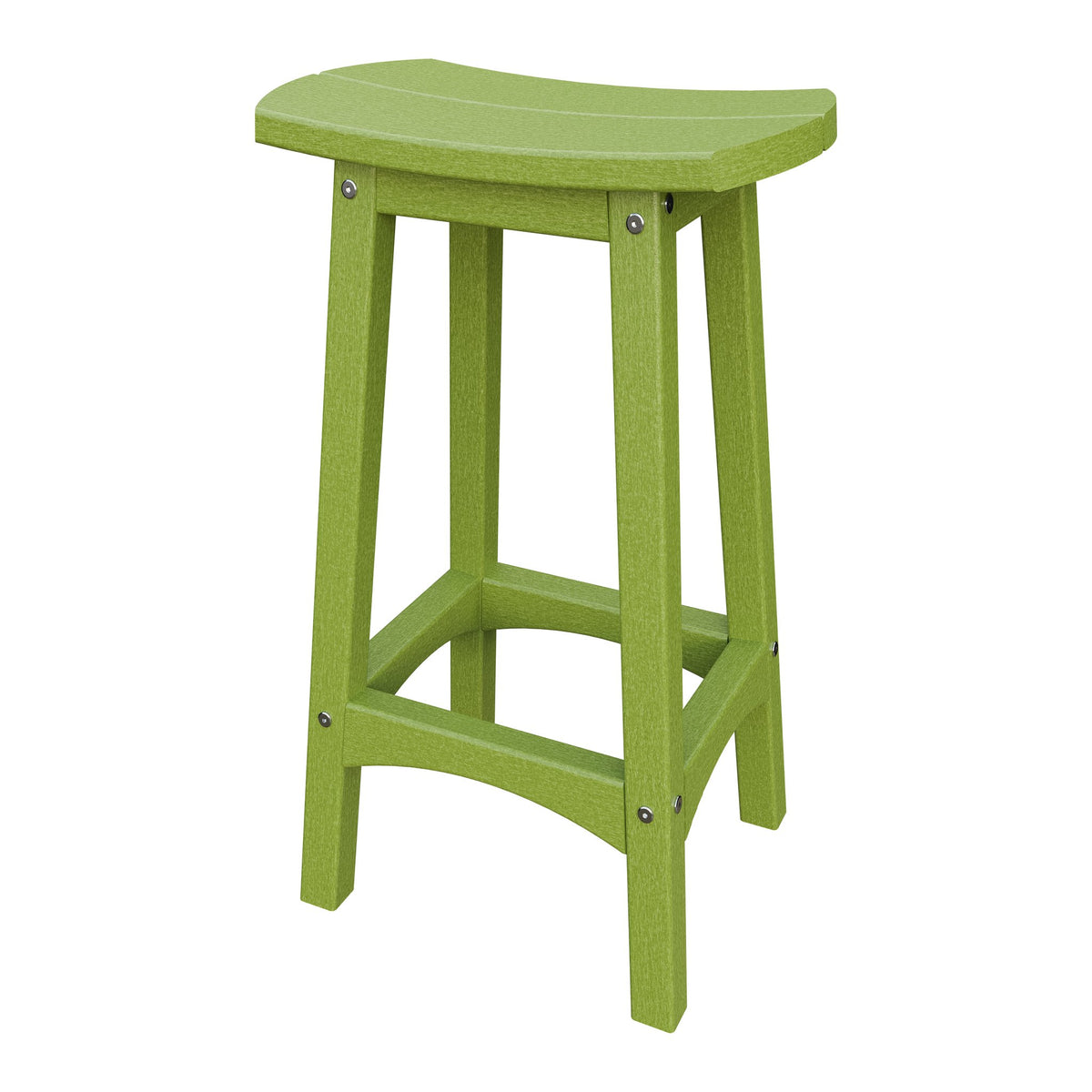 Amish Coastal Fanback Patio Barstool in Tropical Lime Green