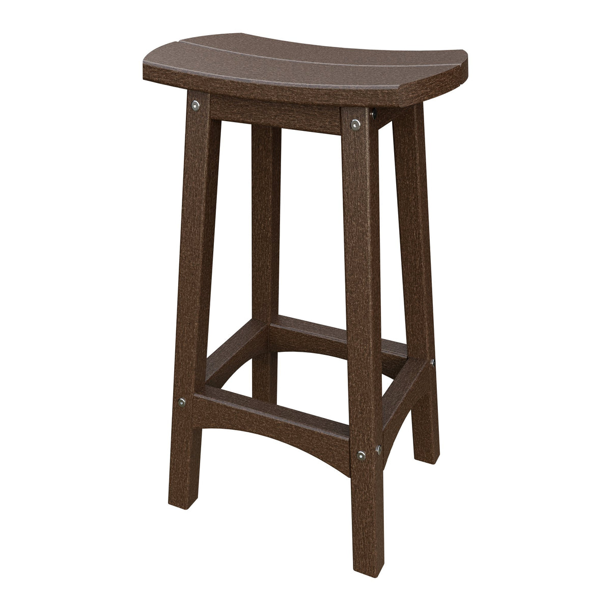 Amish Coastal Fanback Patio Barstool in Milwaukee Brown