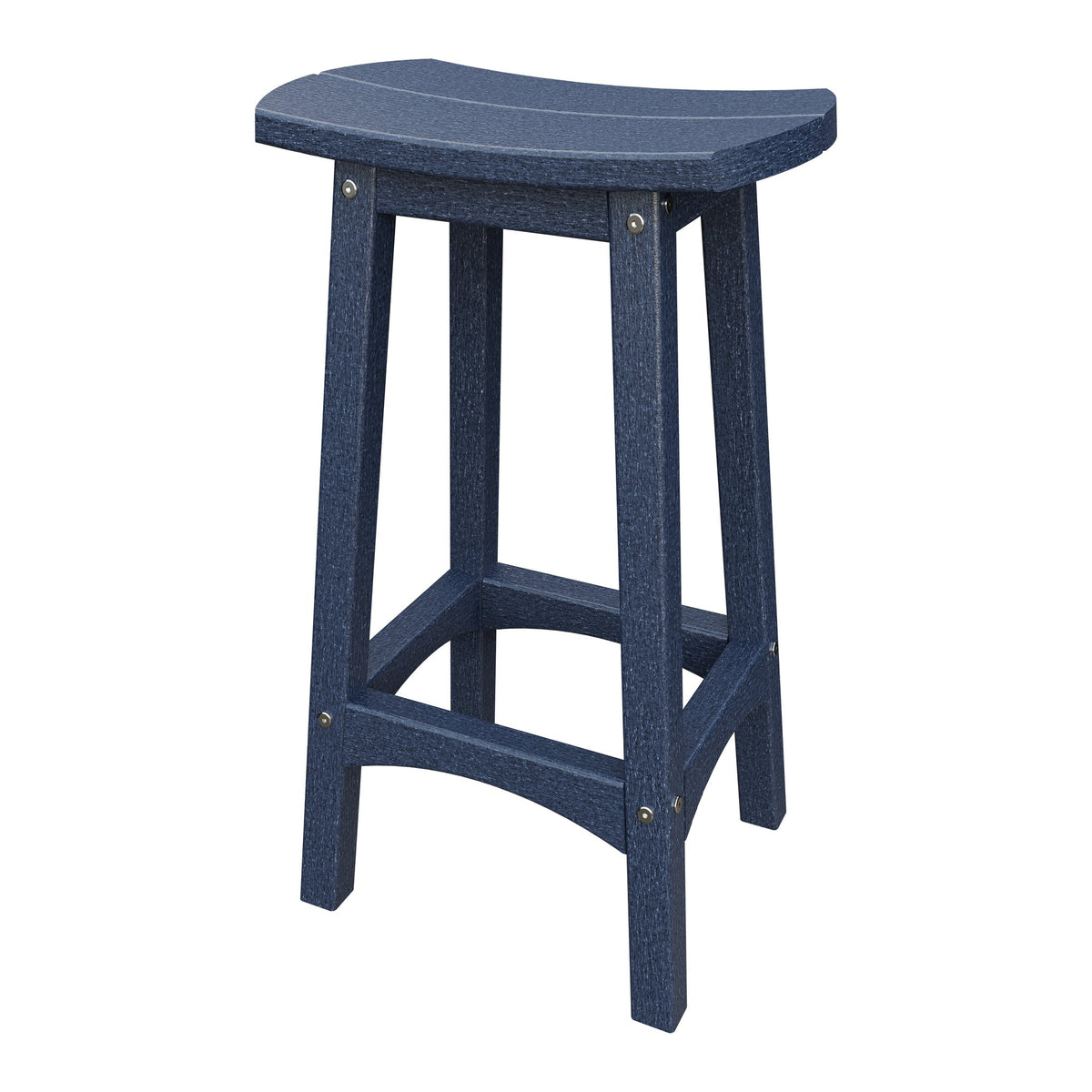 Amish Coastal Fanback Patio Barstool in Patriot Blue
