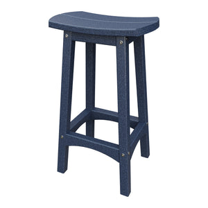 Amish Coastal Fanback Patio Barstool in Patriot Blue