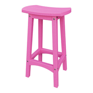 Amish Coastal Fanback Patio Barstool in Pink
