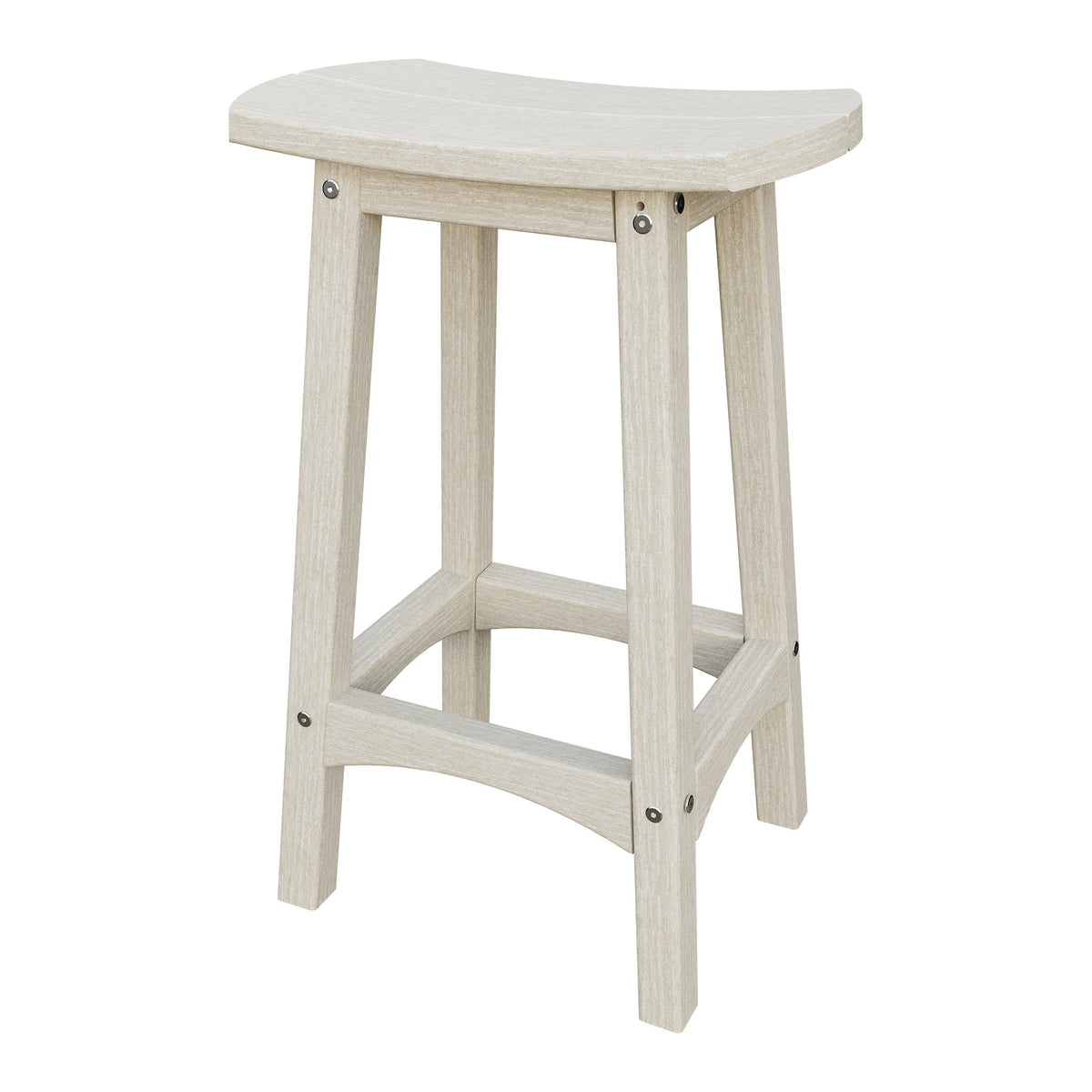 Amish Coastal Fanback Patio Barstool in Seashell