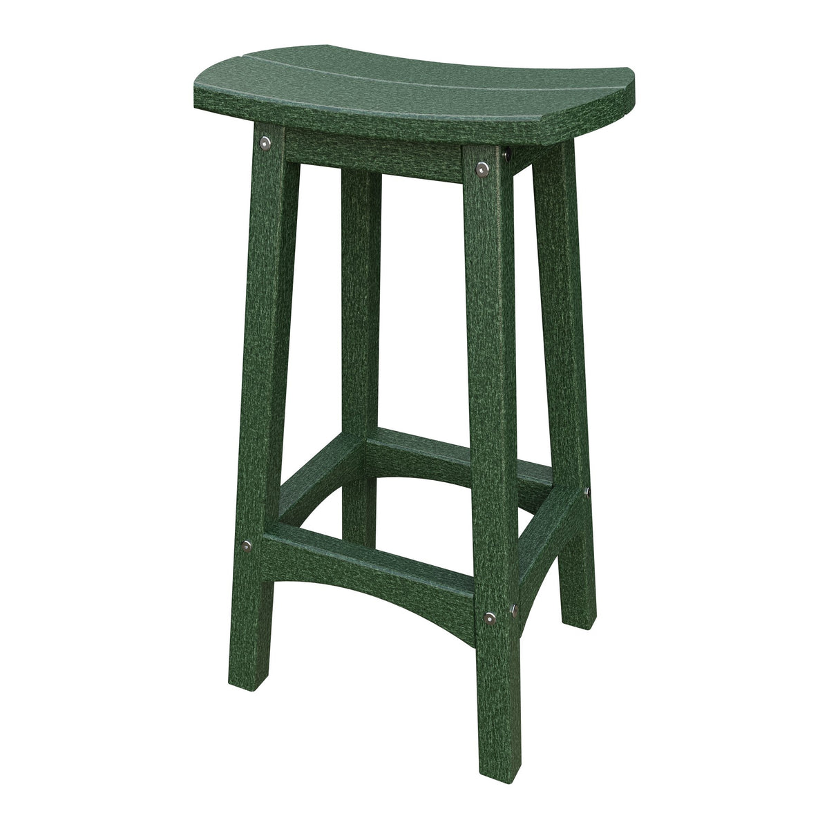 Amish Coastal Fanback Patio Barstool in Turf Green