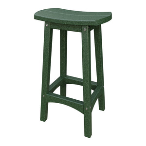 Amish Coastal Fanback Patio Barstool in Turf Green