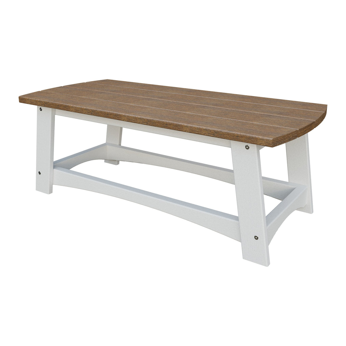 Amish Coastal Poly Coffee Table in Antique Mahogany & White