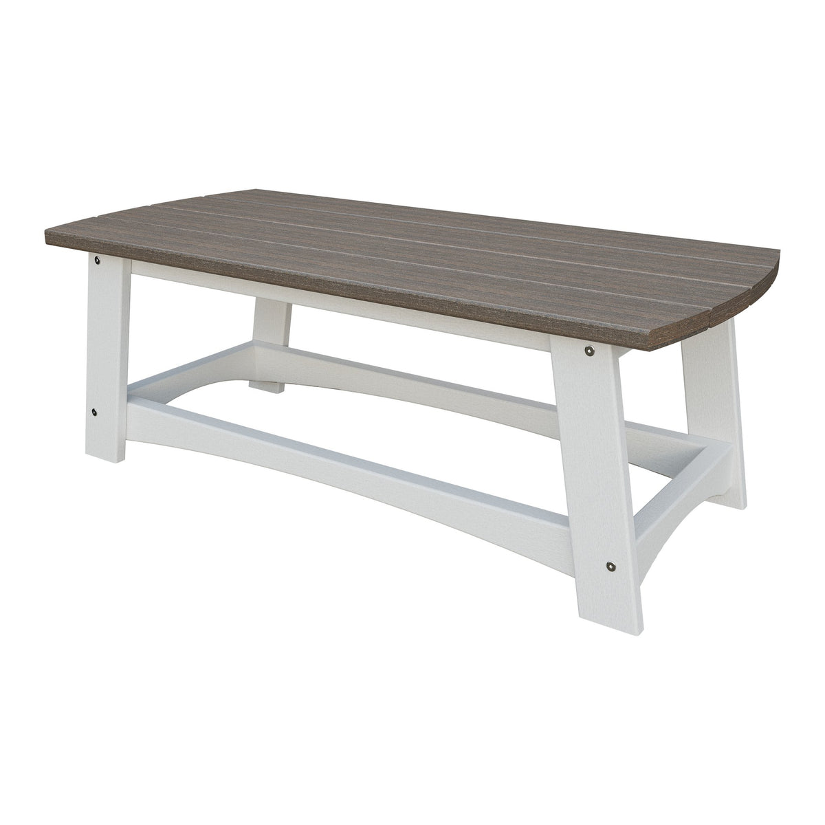 Amish Coastal Poly Coffee Table in Brazilian Walnut & White