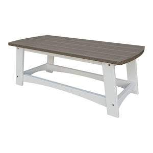 Amish Coastal Poly Coffee Table in Brazilian Walnut & White