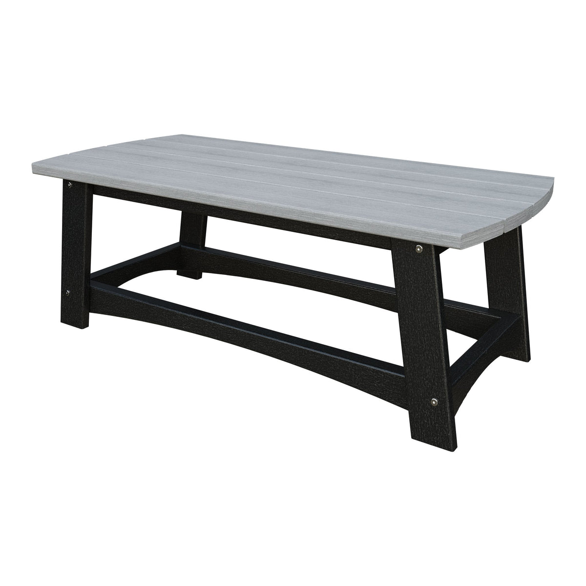 Amish Coastal Poly Coffee Table in Driftwood Gray & Black