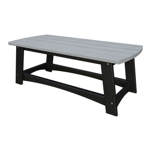 Amish Coastal Poly Coffee Table in Driftwood Gray & Black