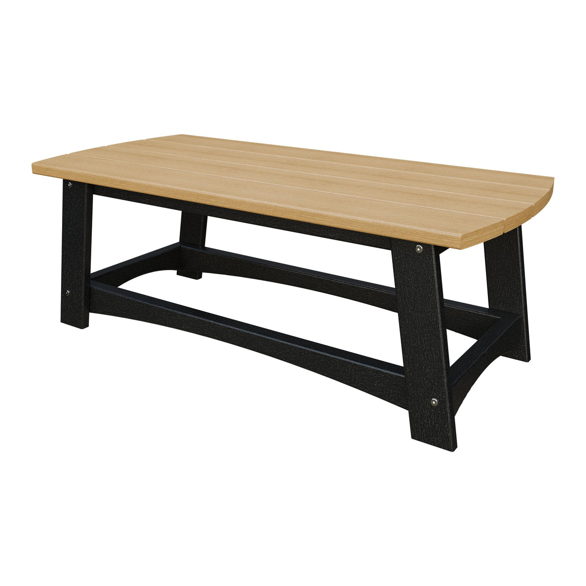 Amish Coastal Poly Coffee Table in Natural Teak & Black