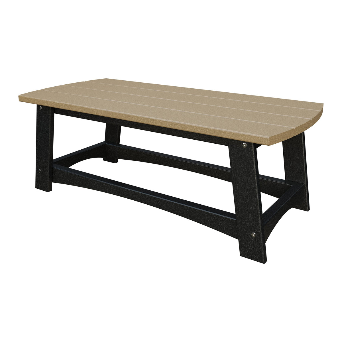 Amish Coastal Poly Coffee Table in Weathered Wood & Black