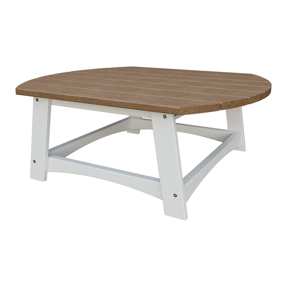 Amish Coastal Conversation Table in Antique Mahogany & White