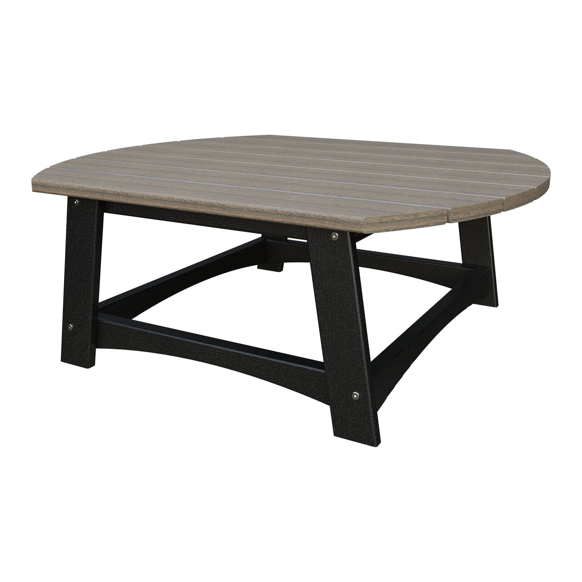Amish Coastal Conversation Table in Coastal Gray & Black