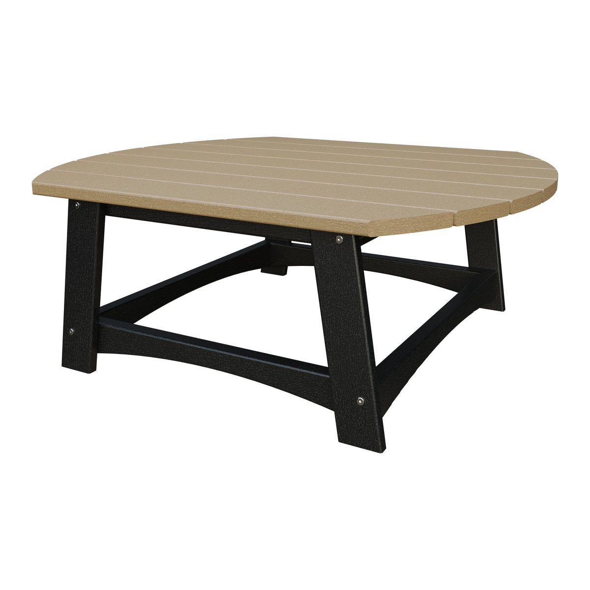Amish Coastal Conversation Table in Weathered Wood & Black
