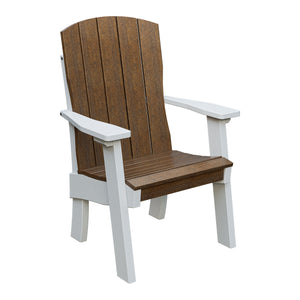 Amish Coastal Fanback Patio Dining Armchair in Antique Mahogany & White