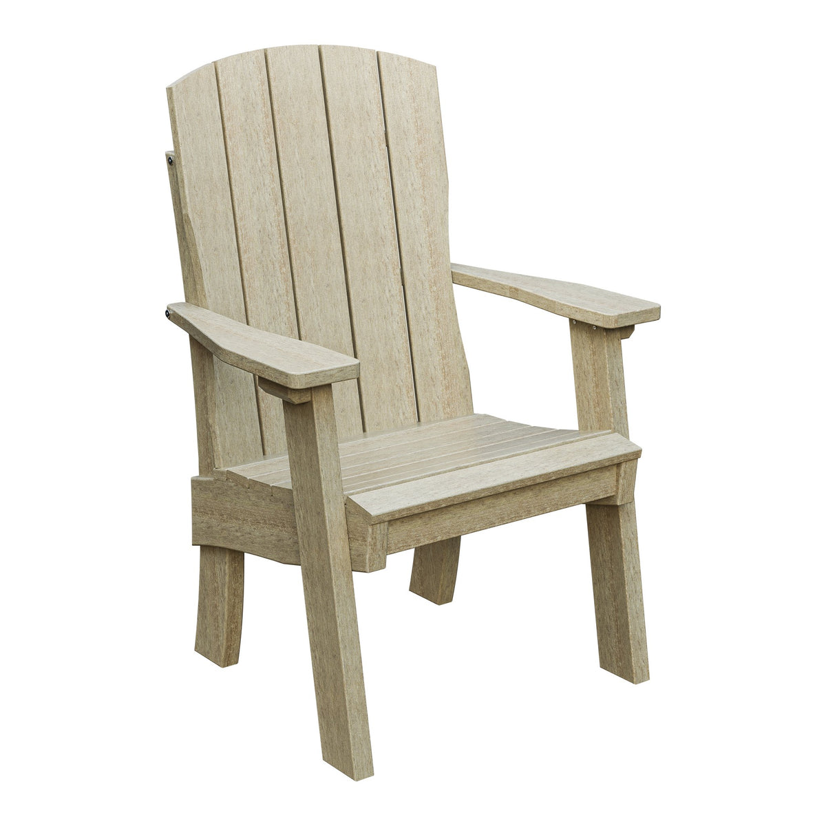 Amish Coastal Fanback Patio Dining Armchair in Birchwood