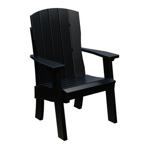 Amish Coastal Fanback Patio Dining Armchair in Black