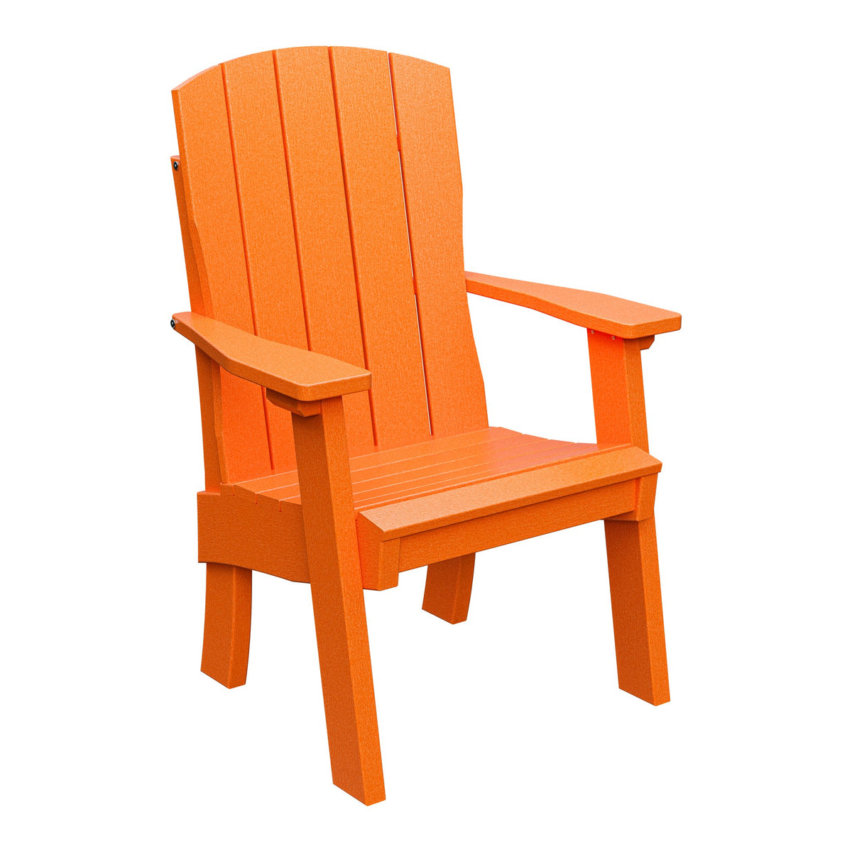 Amish Coastal Fanback Patio Dining Armchair in Bright Orange