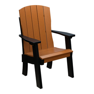 Amish Coastal Fanback Patio Dining Armchair in Cedar & Black