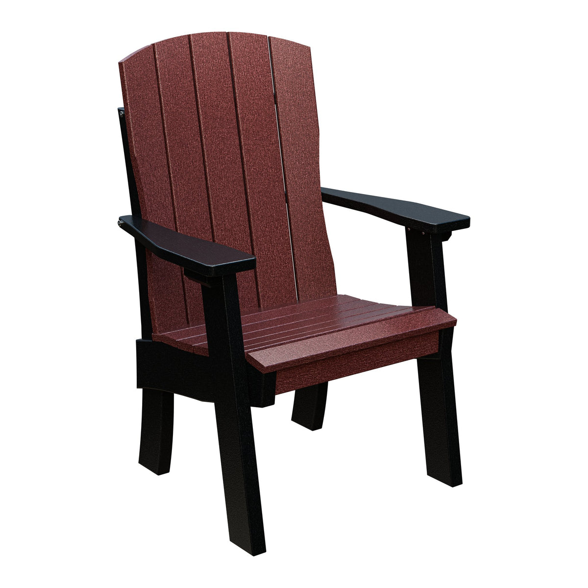 Amish Coastal Fanback Patio Dining Armchair in Cherrywood & Black