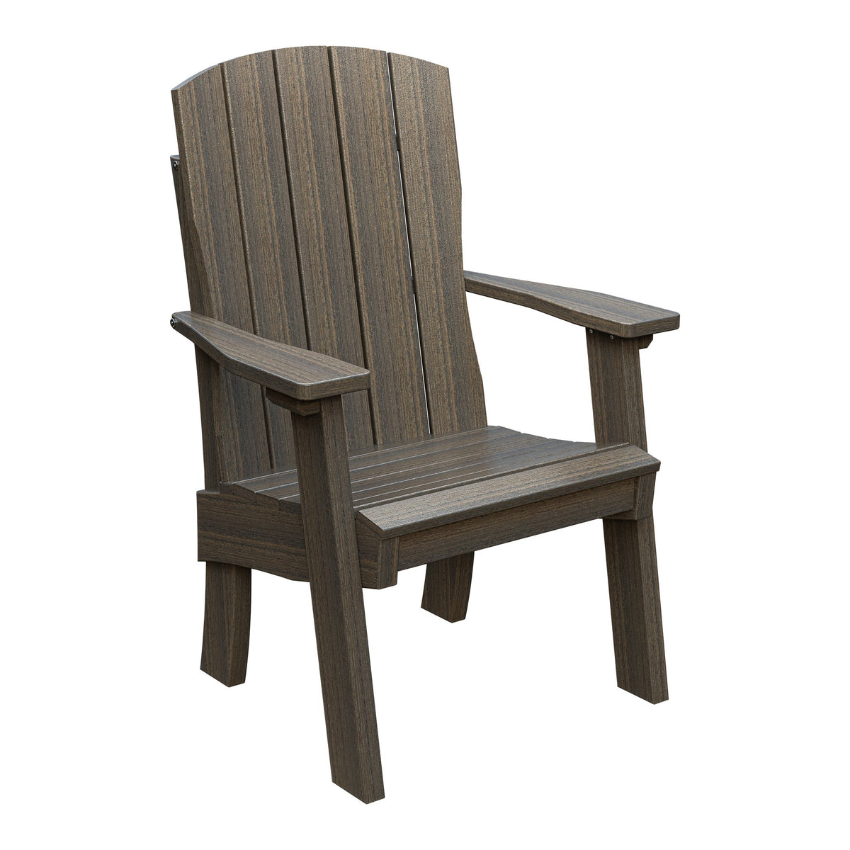Amish Coastal Fanback Patio Dining Armchair in Coastal Gray