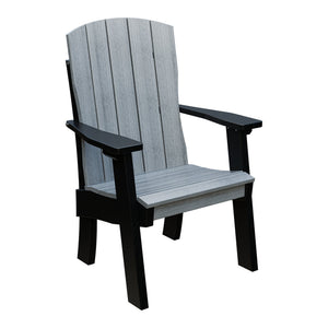 Amish Coastal Fanback Patio Dining Armchair in Driftwood Gray & Black