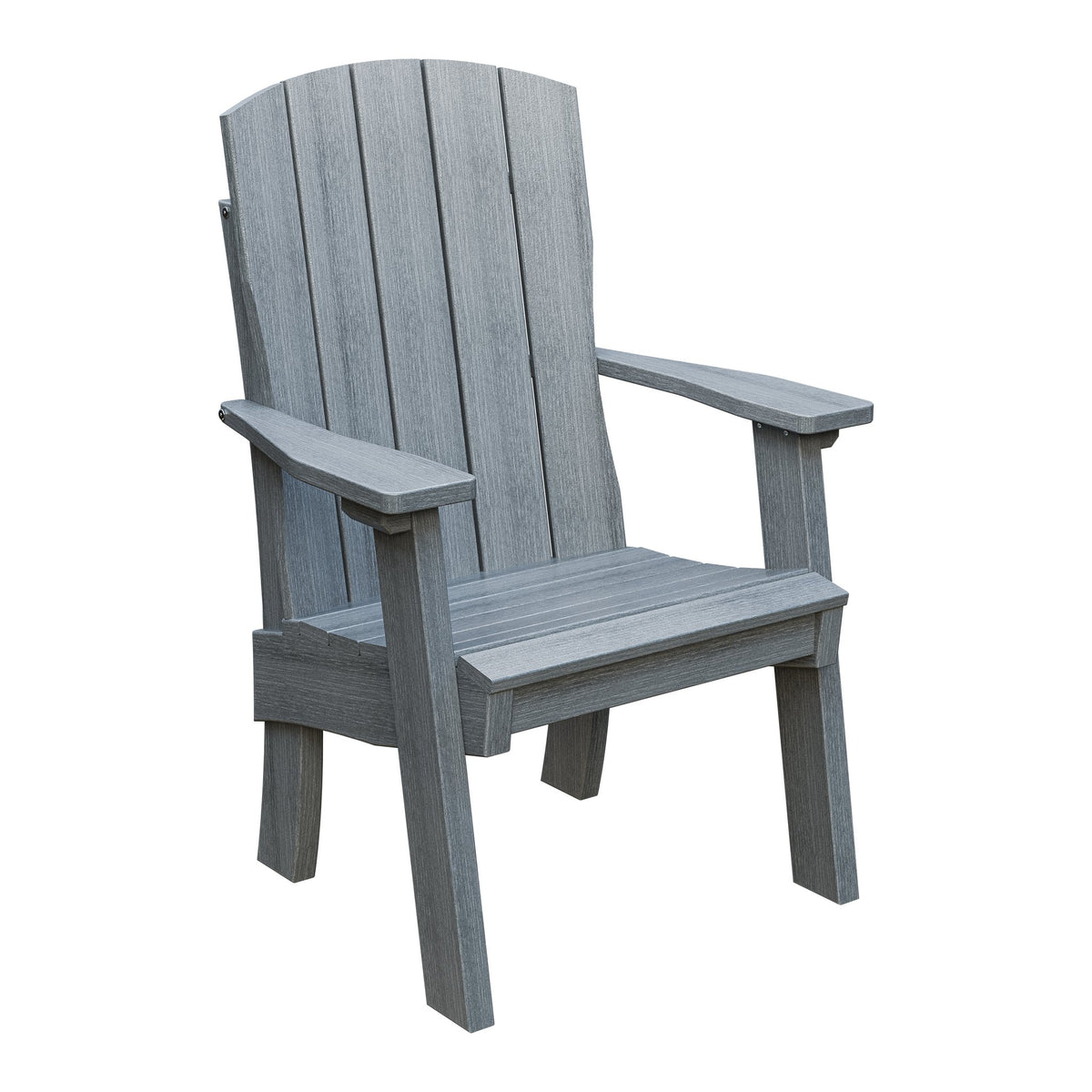 Amish Coastal Fanback Patio Dining Armchair in Driftwood Gray