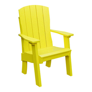 Amish Coastal Fanback Patio Dining Armchair in Lemon Yellow