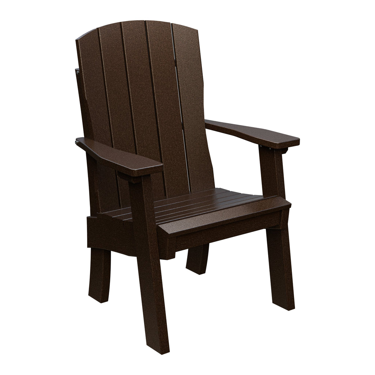 Amish Coastal Fanback Patio Dining Armchair in Milwaukee Brown