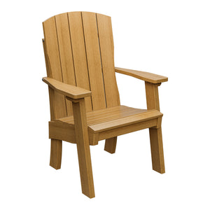 Amish Coastal Fanback Patio Dining Armchair in Natural Teak
