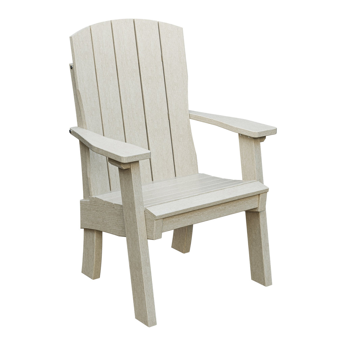 Amish Coastal Fanback Patio Dining Armchair in Seashell