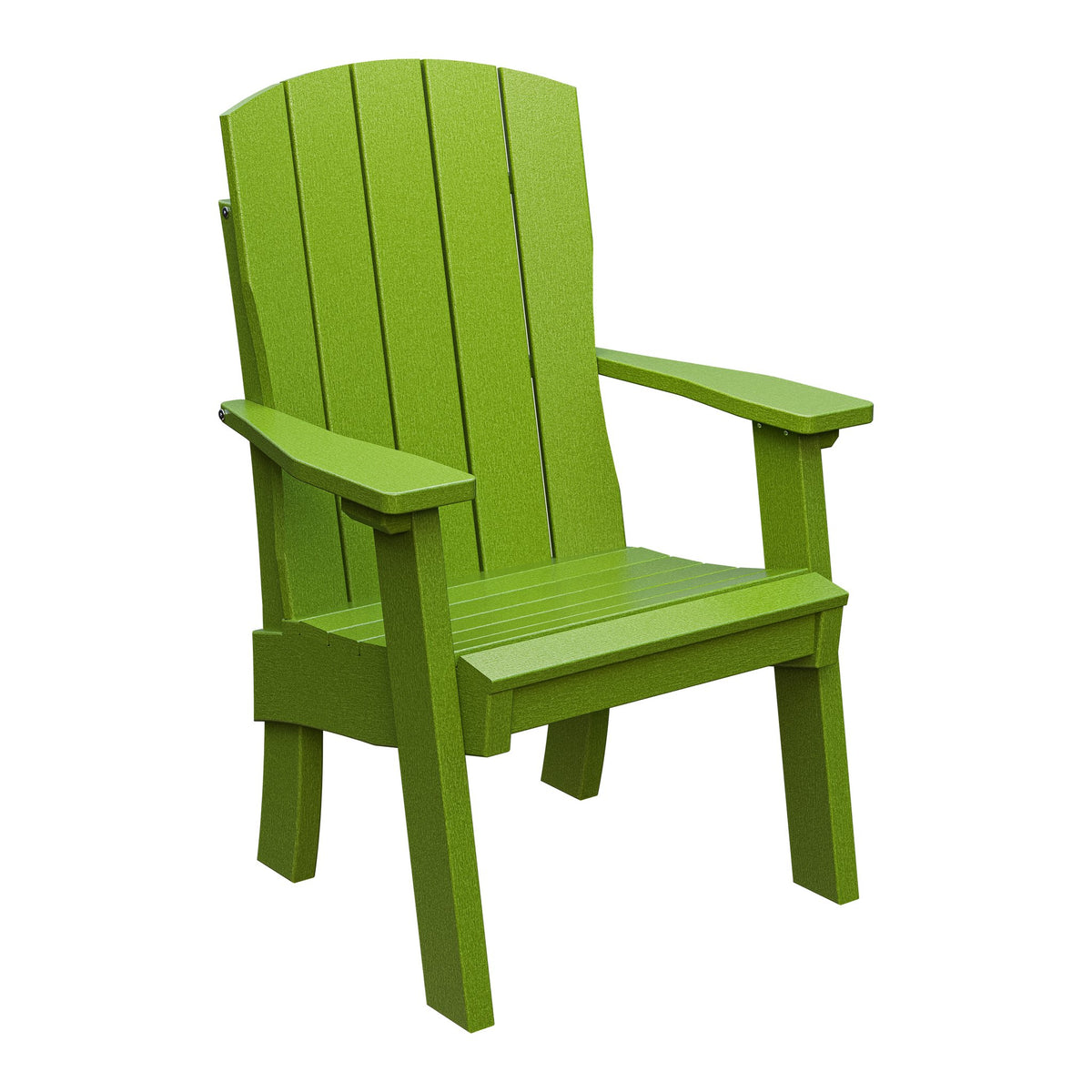 Amish Coastal Fanback Patio Dining Armchair in Tropical Lime Green