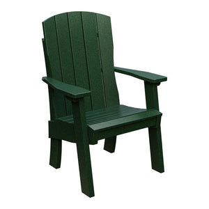 Amish Coastal Fanback Patio Dining Armchair in Turf Green