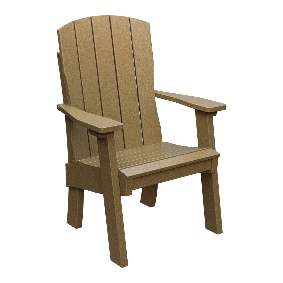 Amish Coastal Fanback Patio Dining Armchair in Weathered Wood