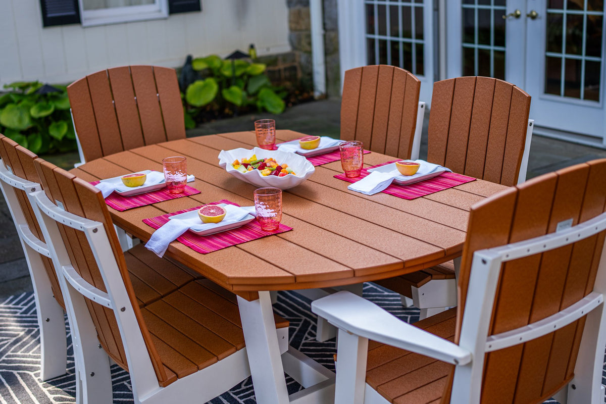 Amish Coastal Fanback 7-Piece Patio Dining Set: Table, 2 Armchairs & 4 Side Chairs lifestyle photo