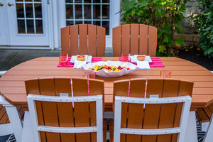 Amish Coastal Fanback Patio Dining Side Chair lifestyle photo