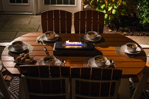 Amish Coastal Fanback 7-Piece Patio Dining Set: Table, 2 Armchairs & 4 Side Chairs lifestyle photo