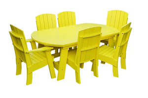 Amish Coastal Fanback 7-Piece Patio Dining Set: Table, 2 Armchairs & 4 Side Chairs in Lemon Yellow