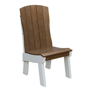 Amish Coastal Fanback Patio Dining Side Chair in Antique Mahogany & White