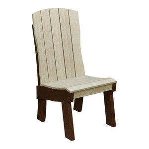 Amish Coastal Fanback Patio Dining Side Chair in Birchwood & Tudor Brown