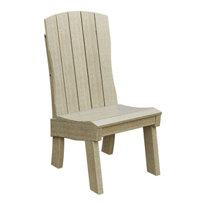 Amish Coastal Fanback Patio Dining Side Chair in Birchwood