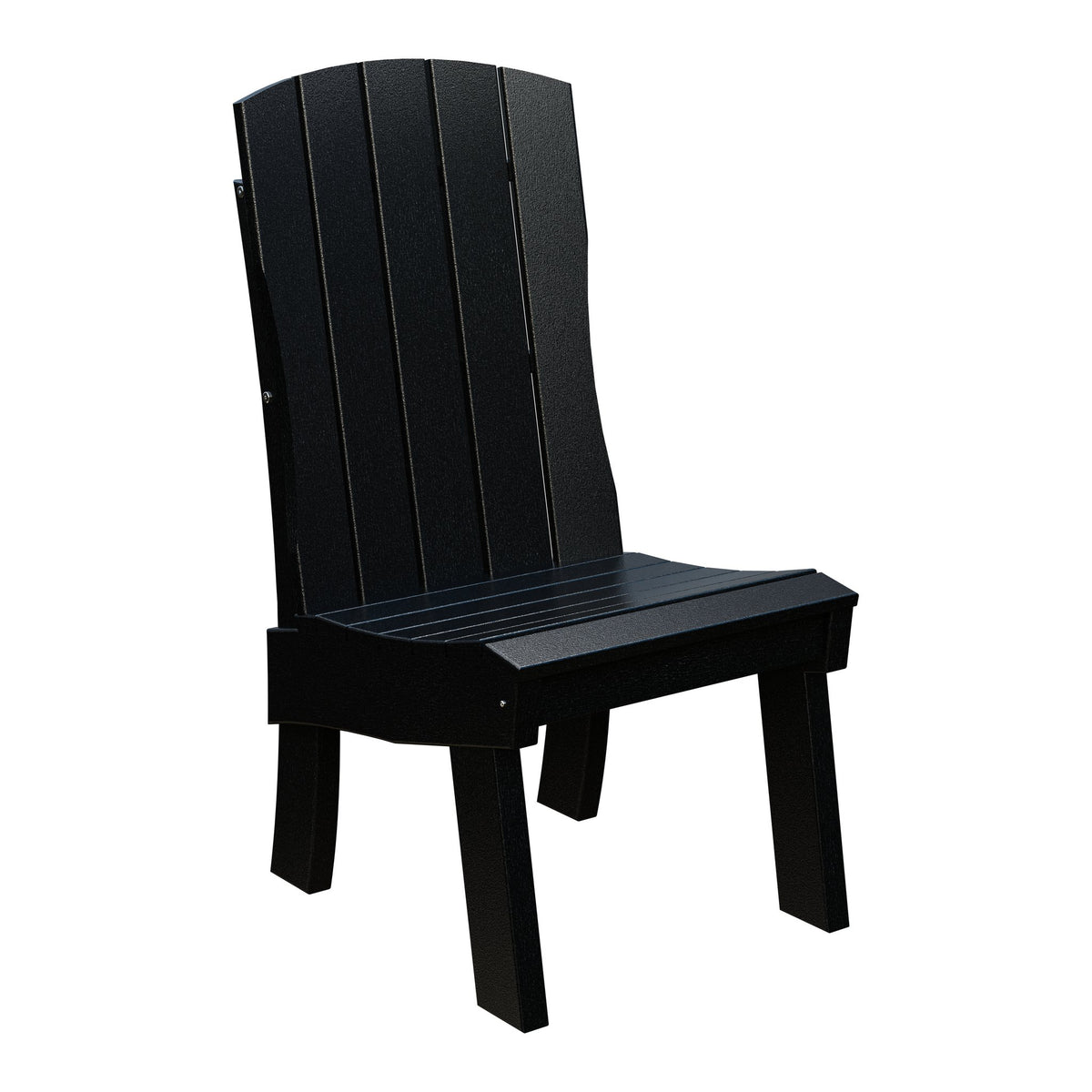 Amish Coastal Fanback Patio Dining Side Chair in Black